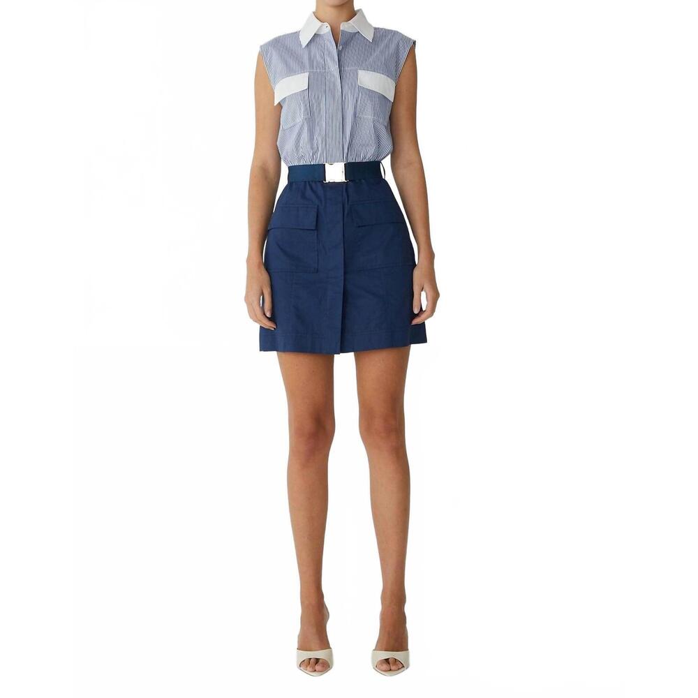 NEW JS71 gabin dress in blue stripe/navy